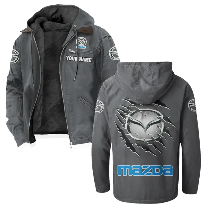 Mid-Size Sedan Flannel Hoodie, Driven Style Hoodie HVN1327MA - Gray