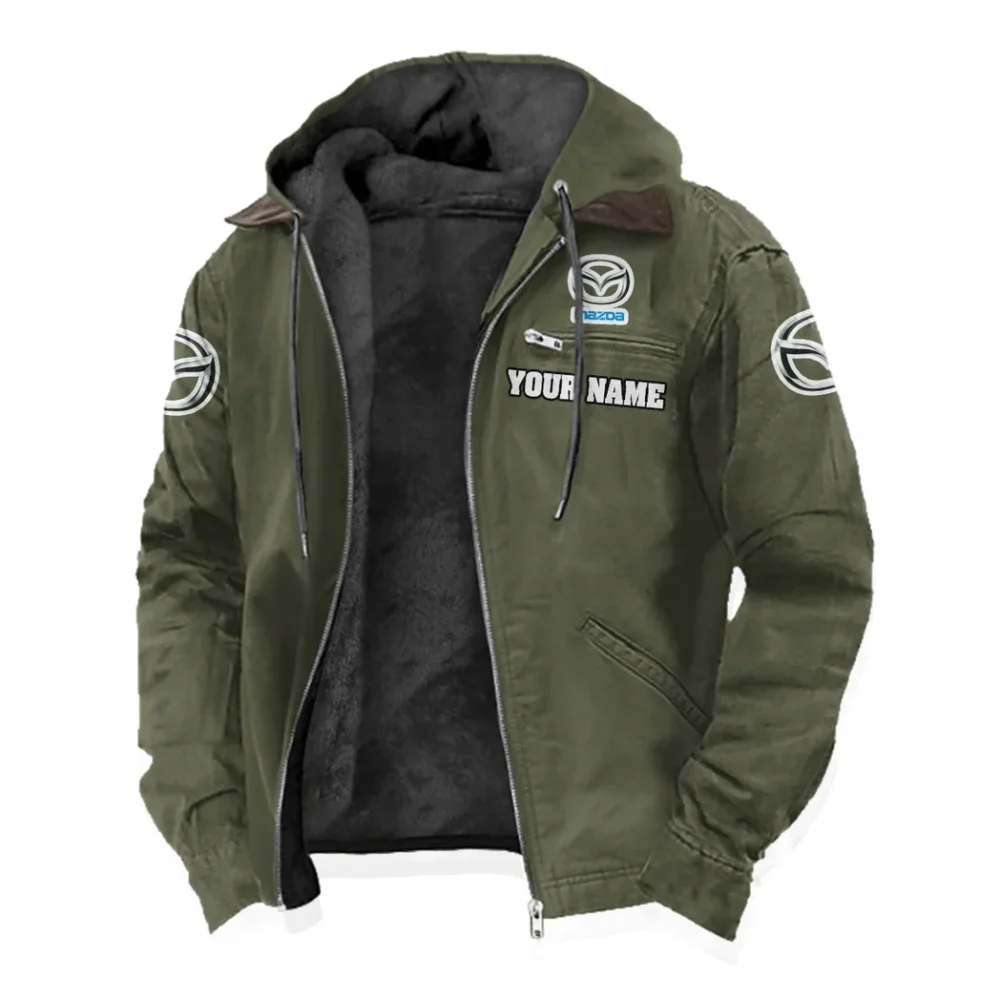 Mid-Size Sedan Flannel Hoodie, Driven Style Hoodie HVN1327MA - Green - Image 2