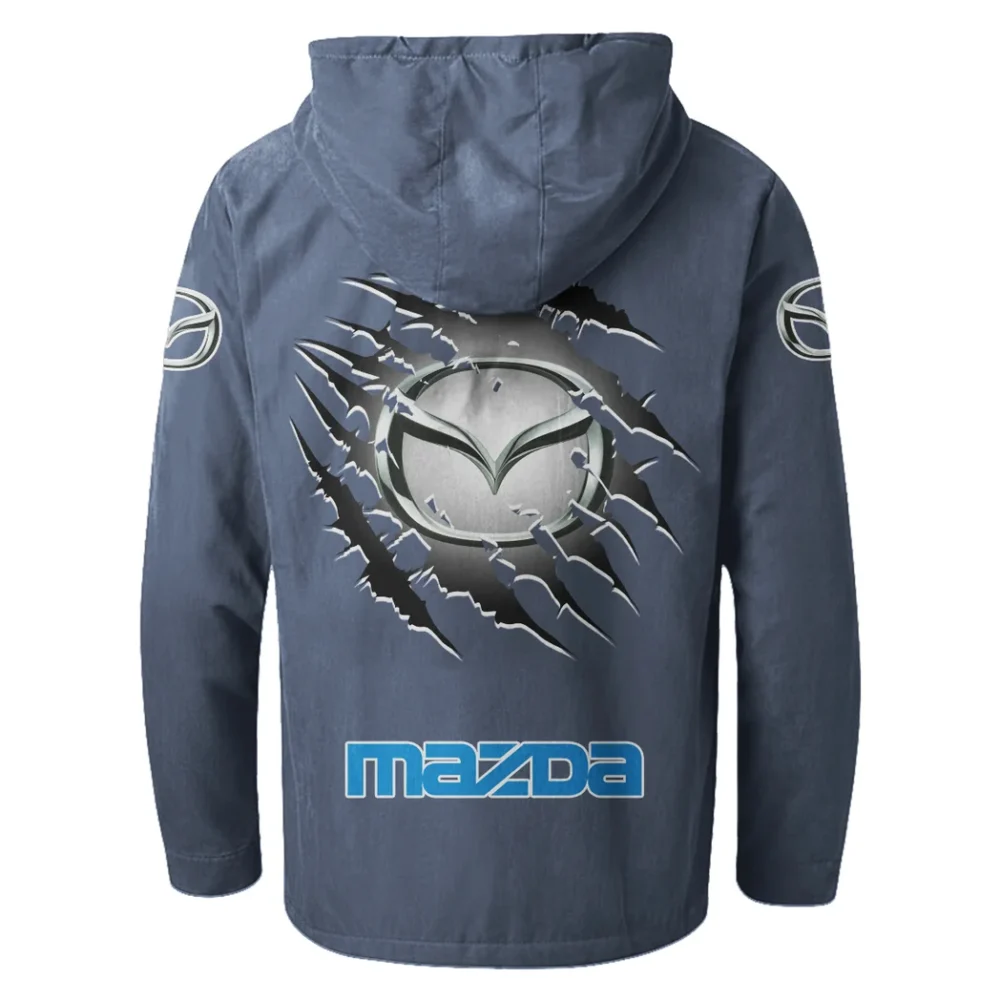 Mid-Size Sedan Flannel Hoodie, Driven Style Hoodie HVN1327MA - Navy Blue - Image 3