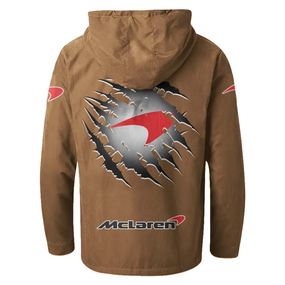 British Supercar Flannel Hoodie, Urban Rider Flannel HVN1327MC - Camel - Image 3