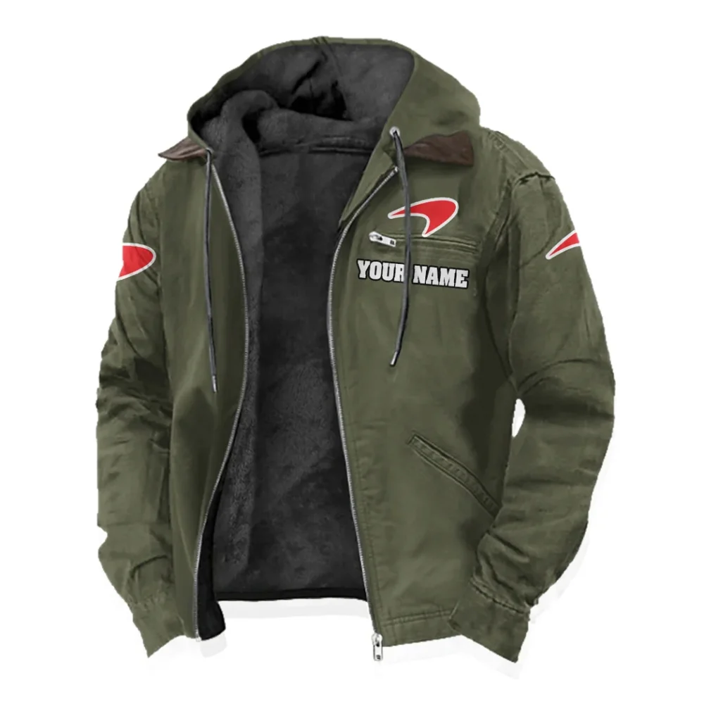 British Supercar Flannel Hoodie, Urban Rider Flannel HVN1327MC - Green - Image 2