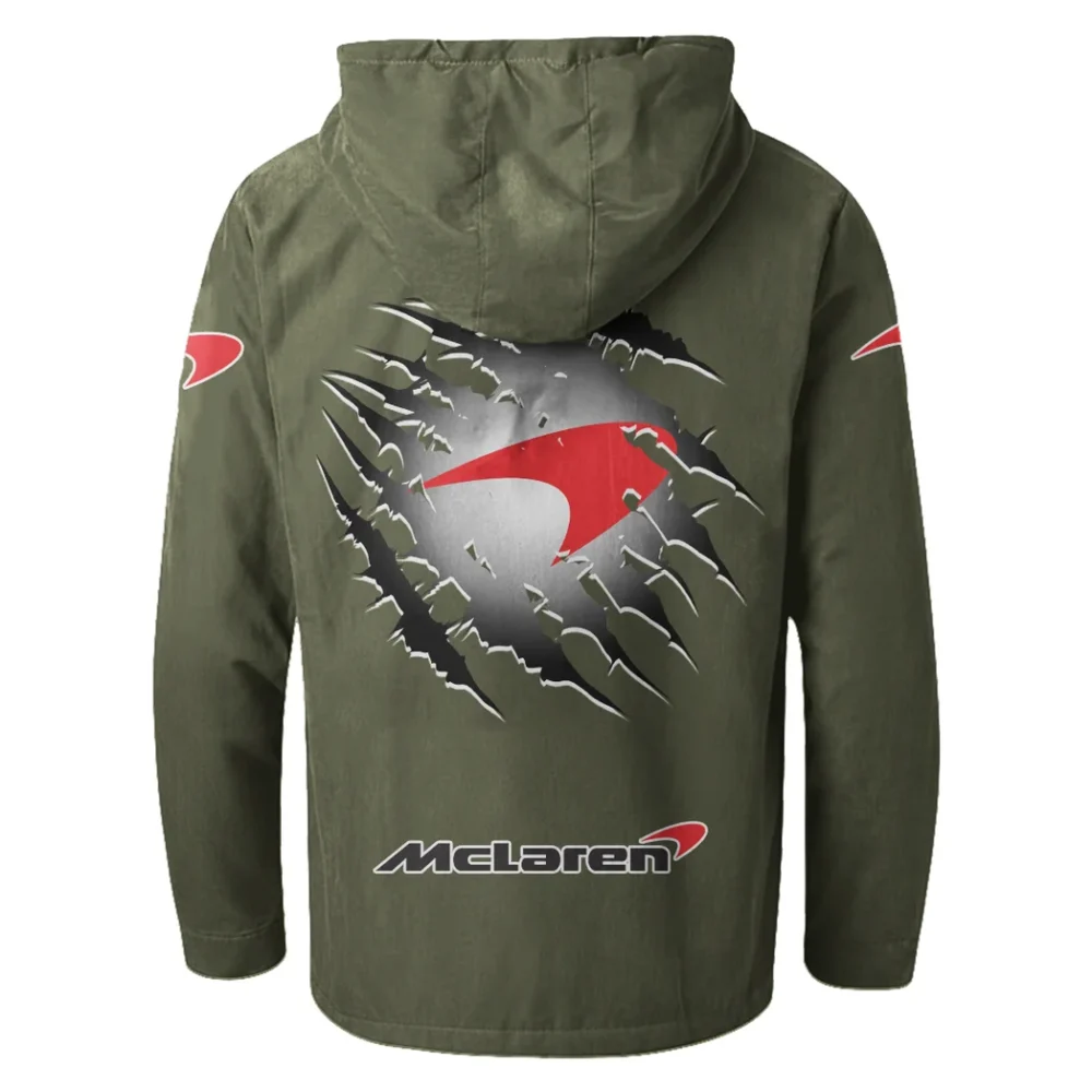 British Supercar Flannel Hoodie, Urban Rider Flannel HVN1327MC - Green - Image 3