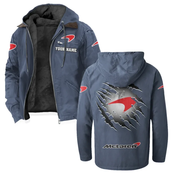British Supercar Flannel Hoodie, Urban Rider Flannel HVN1327MC - Navy Blue