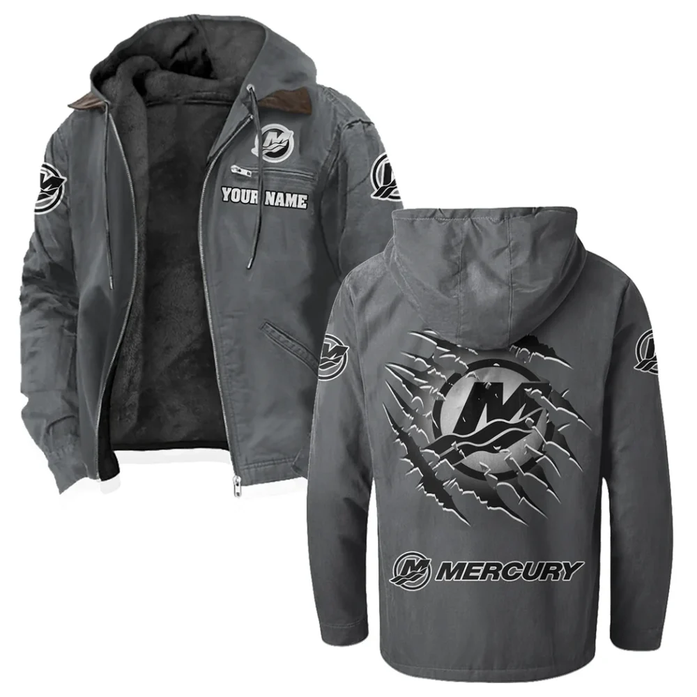 Nautical Propulsion Flannel Hoodie, Auto Fan Hooded Flannel HVN1327MM - Gray