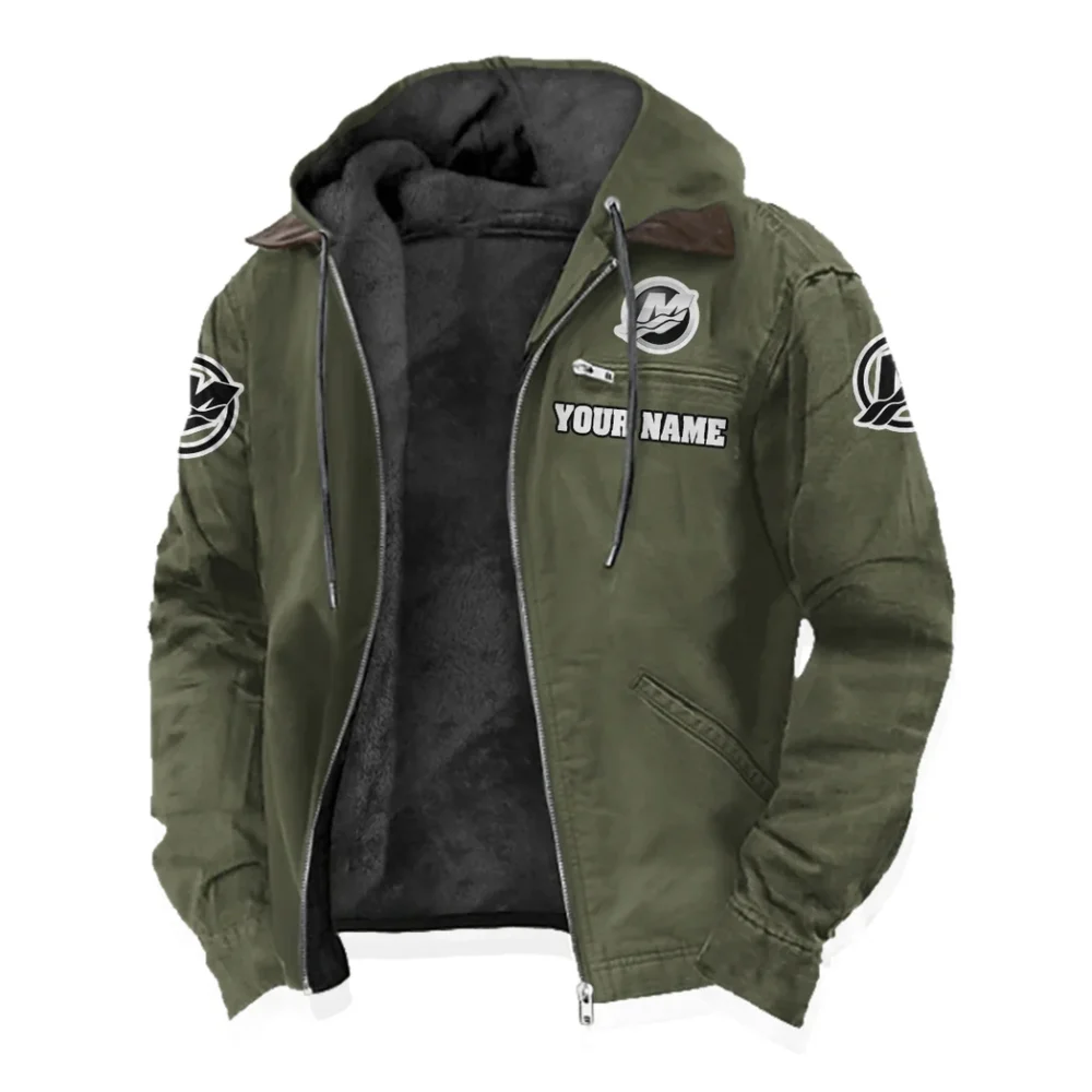 Nautical Propulsion Flannel Hoodie, Auto Fan Hooded Flannel HVN1327MM - Green - Image 2
