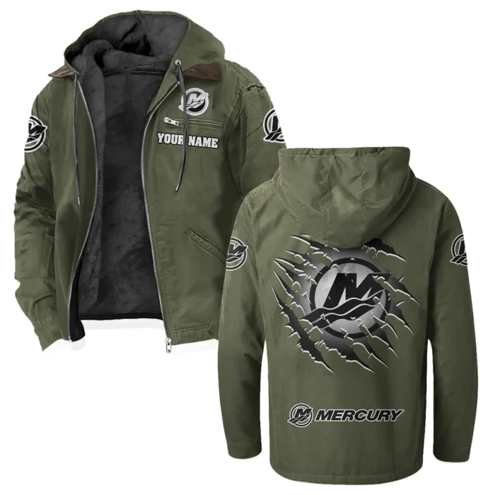 Nautical Propulsion Flannel Hoodie, Auto Fan Hooded Flannel HVN1327MM - Green