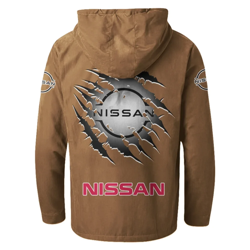 Electric Vehicle Flannel Hoodie, Ride-Inspired Streetwear HVN1327NI - Camel - Image 3