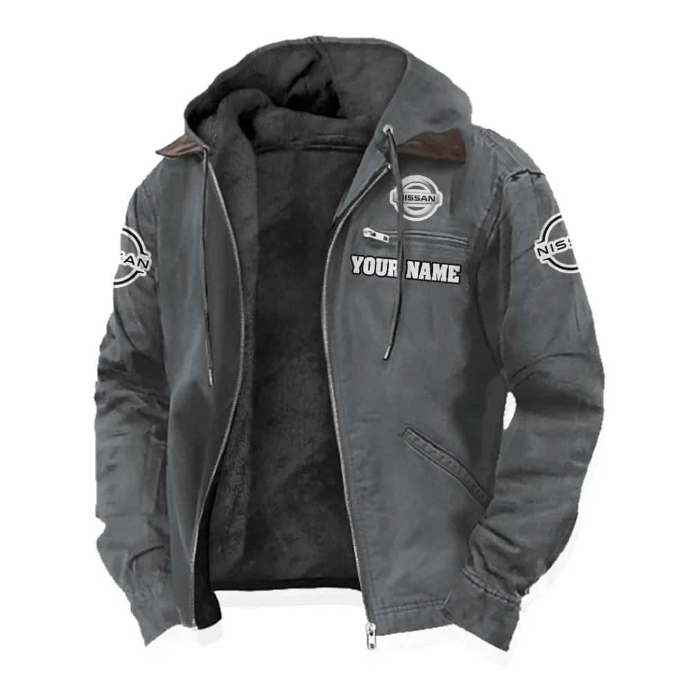Electric Vehicle Flannel Hoodie, Ride-Inspired Streetwear HVN1327NI - Gray - Image 2