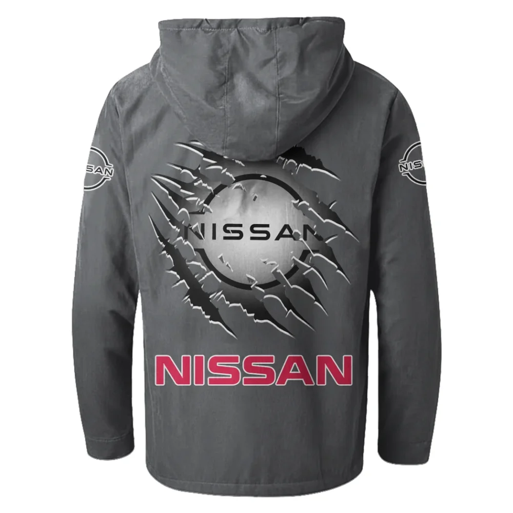 Electric Vehicle Flannel Hoodie, Ride-Inspired Streetwear HVN1327NI - Gray - Image 3