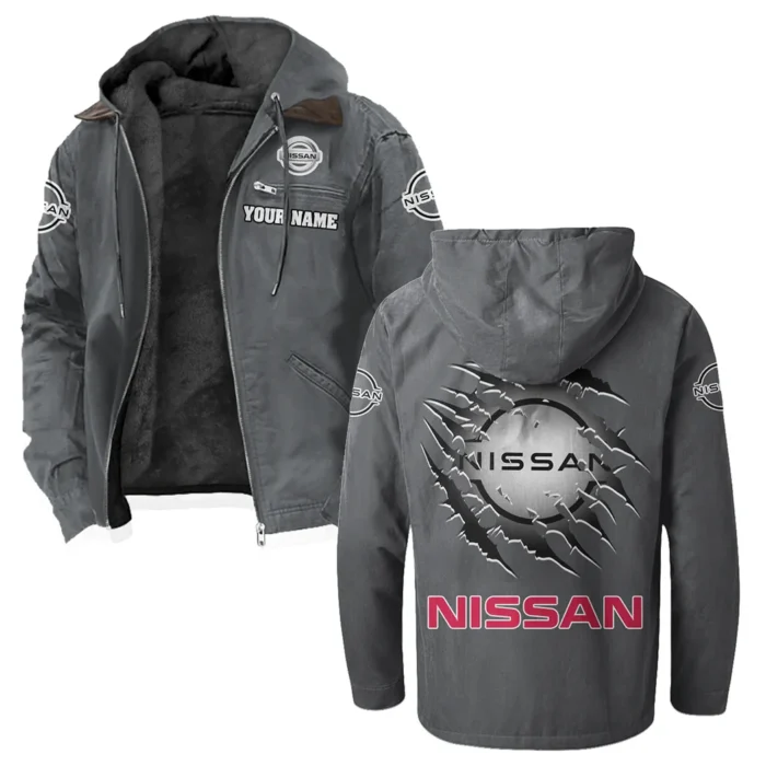 Electric Vehicle Flannel Hoodie, Ride-Inspired Streetwear HVN1327NI - Gray