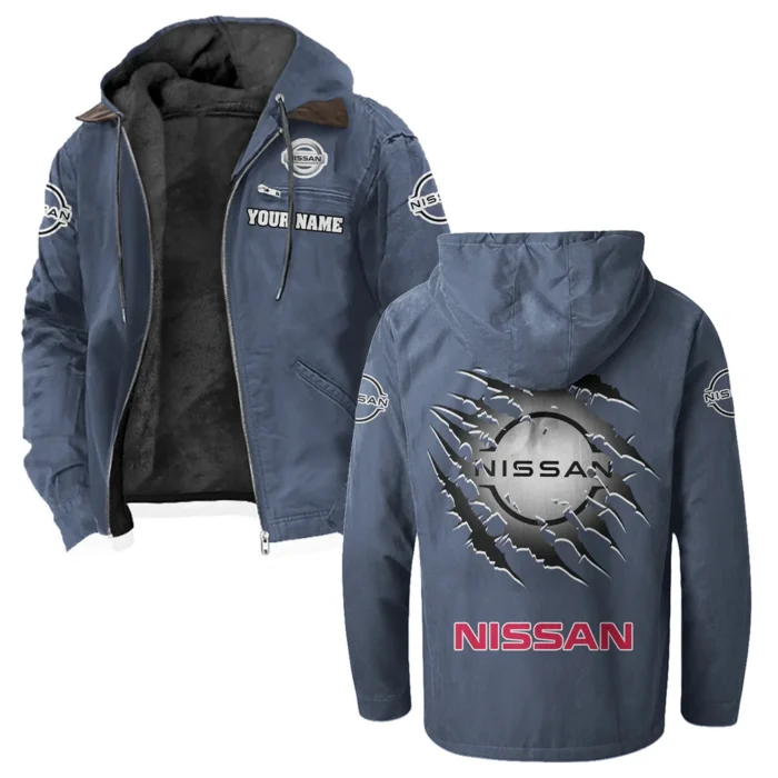Electric Vehicle Flannel Hoodie, Ride-Inspired Streetwear HVN1327NI - Navy Blue