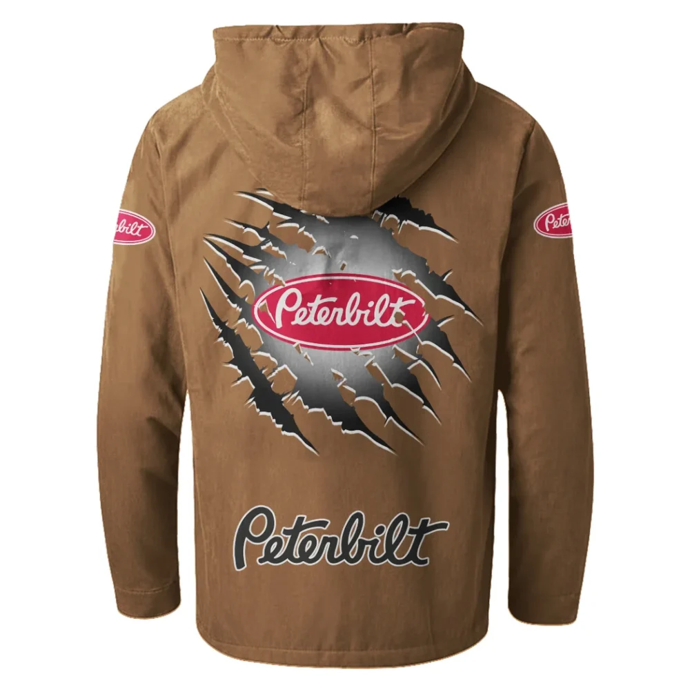 Long-Haul Vehicle Flannel Hoodie, Rugged Car Fan Hoodie HVN1327PE - Camel - Image 3