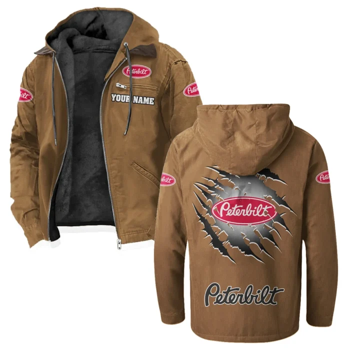 Long-Haul Vehicle Flannel Hoodie, Rugged Car Fan Hoodie HVN1327PE - Camel