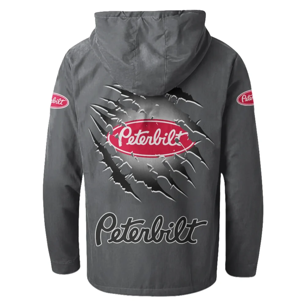 Long-Haul Vehicle Flannel Hoodie, Rugged Car Fan Hoodie HVN1327PE - Gray - Image 3