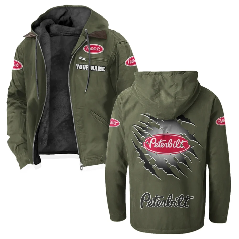 Long-Haul Vehicle Flannel Hoodie, Rugged Car Fan Hoodie HVN1327PE - Green