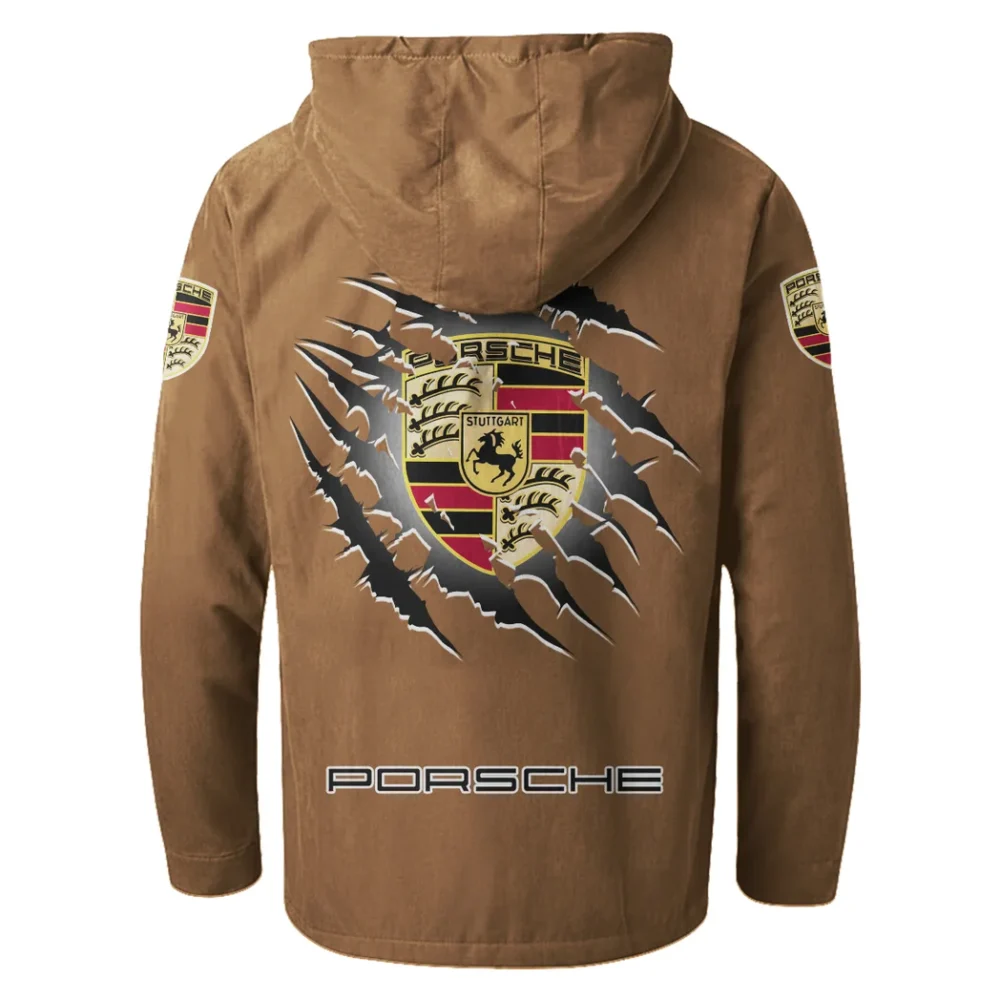 Luxury Coupe Flannel Hoodie, Road-Ready Flannel Hoodie HVN1327PO - Camel - Image 3