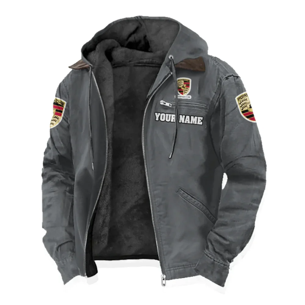Luxury Coupe Flannel Hoodie, Road-Ready Flannel Hoodie HVN1327PO - Gray - Image 2