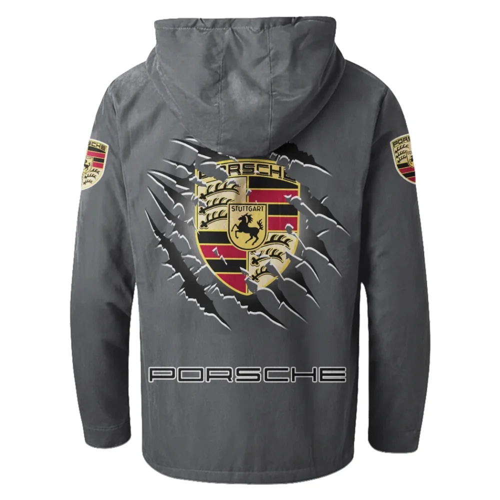 Luxury Coupe Flannel Hoodie, Road-Ready Flannel Hoodie HVN1327PO - Gray - Image 3
