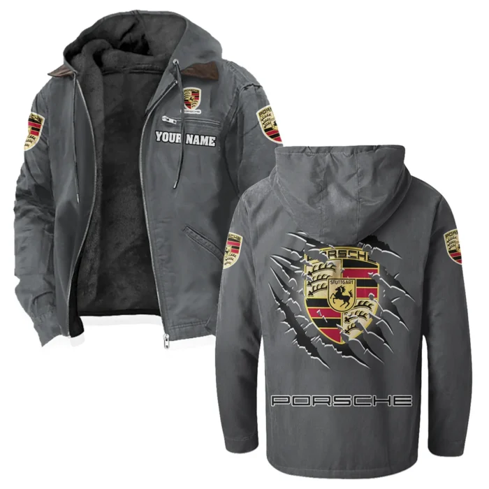 Luxury Coupe Flannel Hoodie, Road-Ready Flannel Hoodie HVN1327PO - Gray