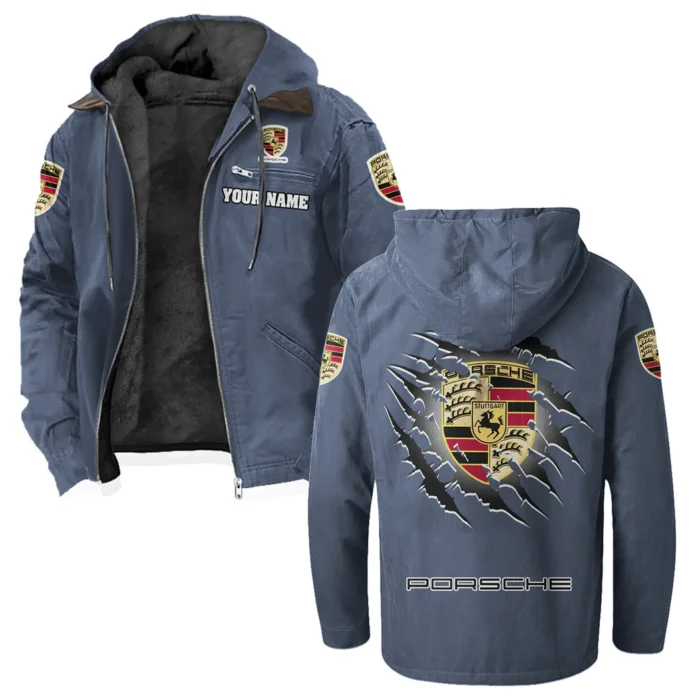 Luxury Coupe Flannel Hoodie, Road-Ready Flannel Hoodie HVN1327PO - Navy Blue