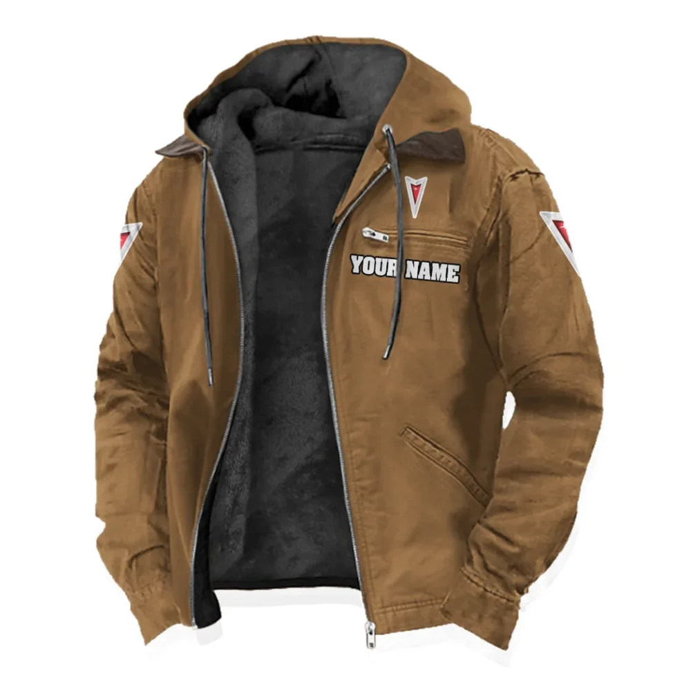 Historic American Ride Flannel Hoodie, Garage Life Hooded Flannel HVN1327PO - Camel - Image 2