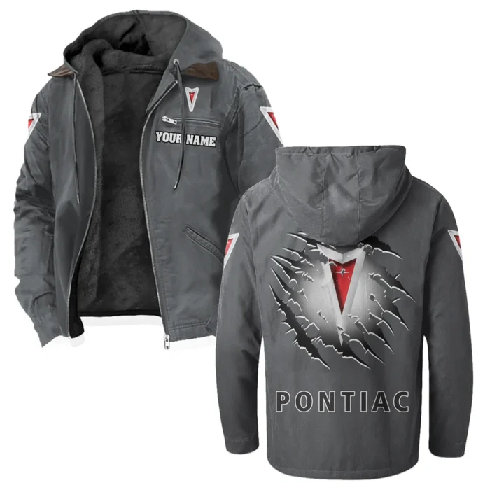 Historic American Ride Flannel Hoodie, Garage Life Hooded Flannel HVN1327PO - Gray