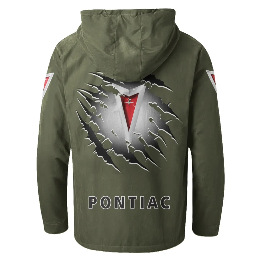 Historic American Ride Flannel Hoodie, Garage Life Hooded Flannel HVN1327PO - Green - Image 3