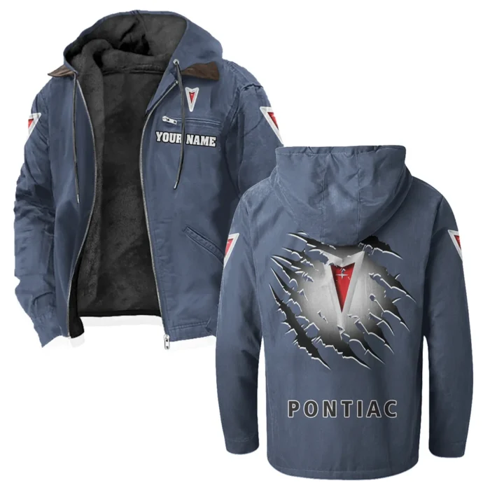 Historic American Ride Flannel Hoodie, Garage Life Hooded Flannel HVN1327PO - Navy Blue