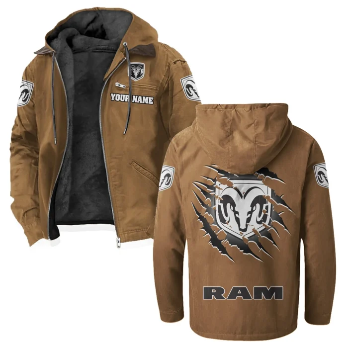 Utility Vehicle Flannel Hoodie, Streetwear Flannel for Drivers HVN1327RT - Camel
