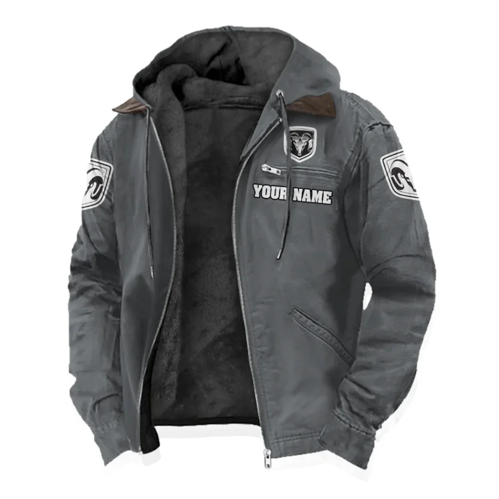 Utility Vehicle Flannel Hoodie, Streetwear Flannel for Drivers HVN1327RT - Gray - Image 2