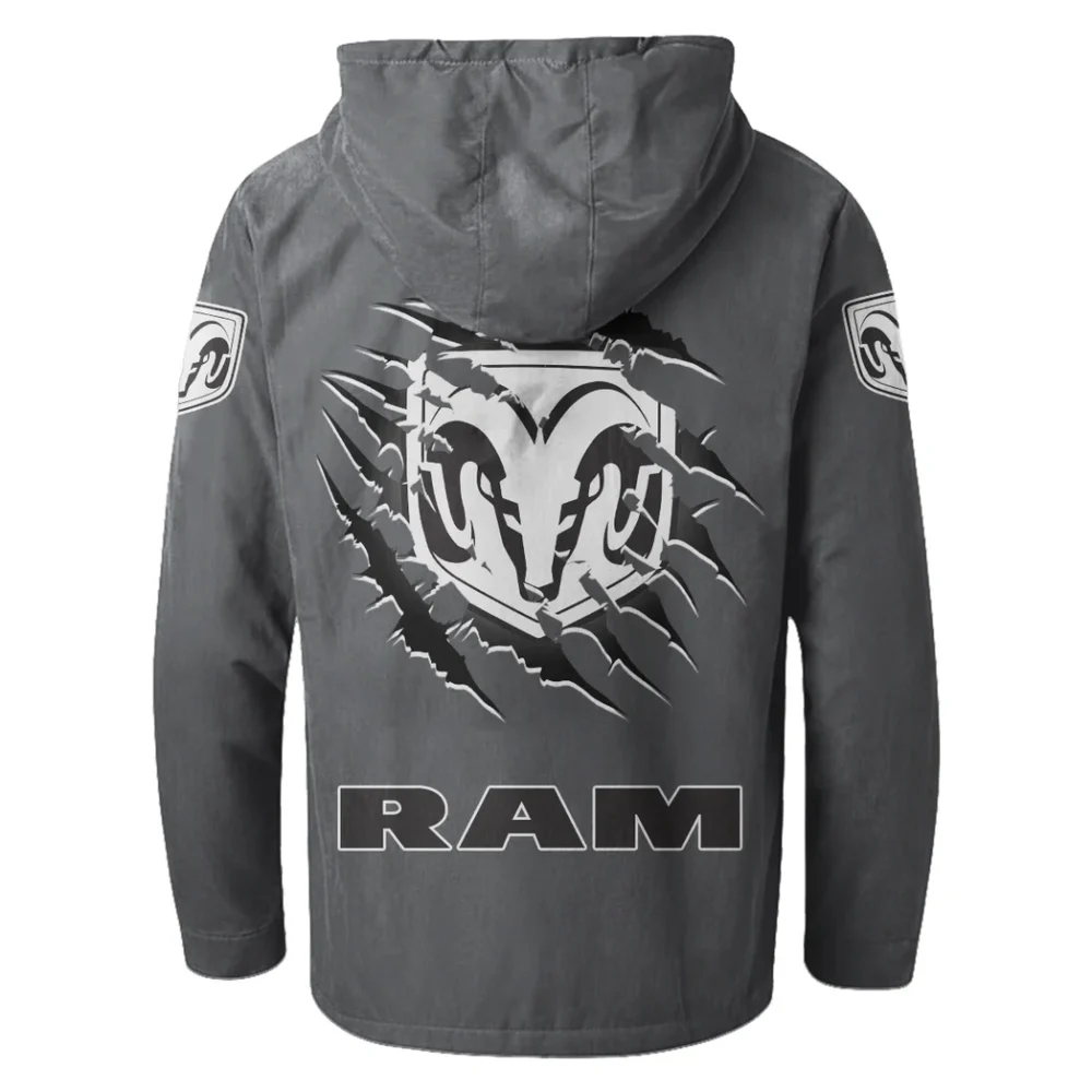 Utility Vehicle Flannel Hoodie, Streetwear Flannel for Drivers HVN1327RT - Gray - Image 3