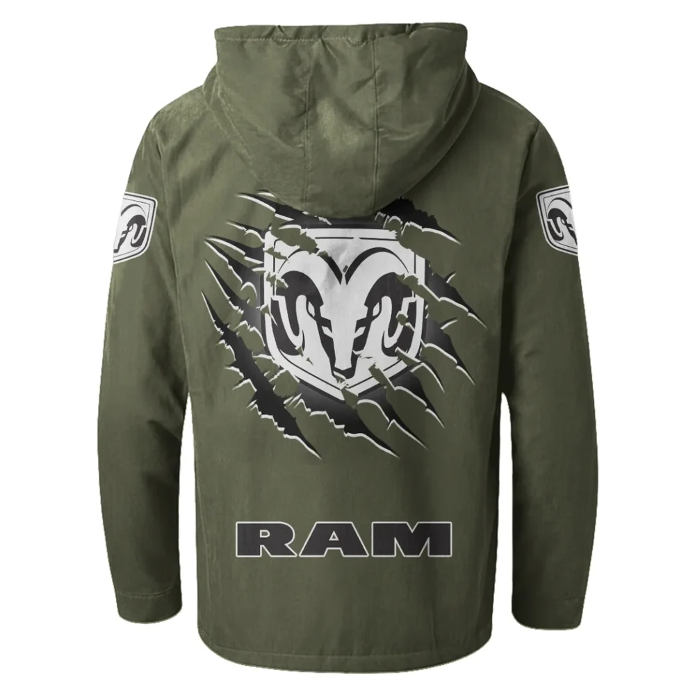 Utility Vehicle Flannel Hoodie, Streetwear Flannel for Drivers HVN1327RT - Green - Image 3