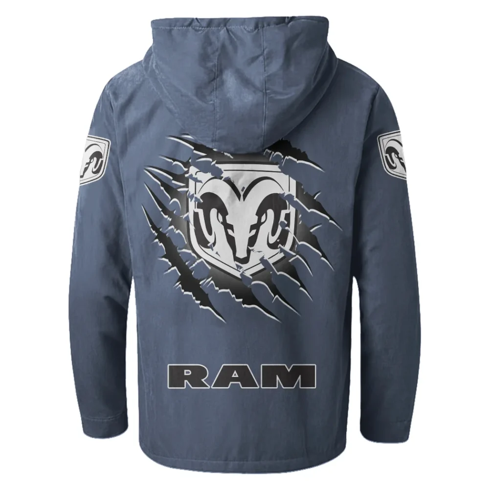 Utility Vehicle Flannel Hoodie, Streetwear Flannel for Drivers HVN1327RT - Navy Blue - Image 3