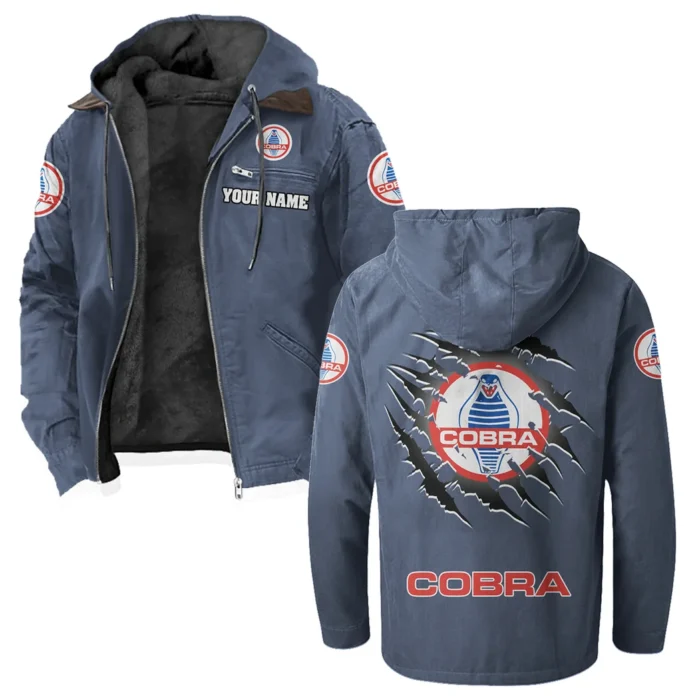 Power Coupe Flannel Hoodie, Custom Car Fan Hoodie HVN1327SH - Navy Blue