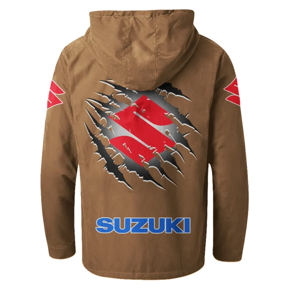 JDM Bike Flannel Hoodie, Rugged Rider Flannel HVN1327SU - Camel - Image 3