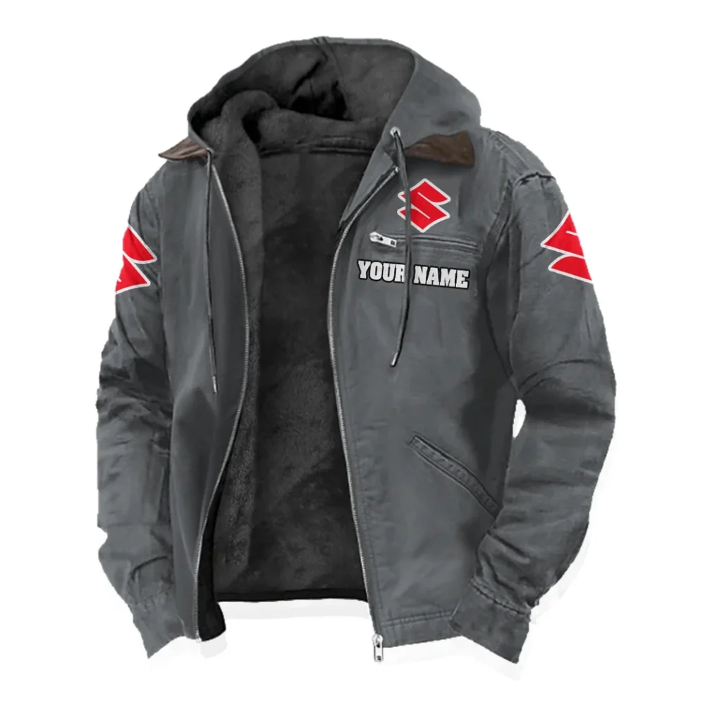 JDM Bike Flannel Hoodie, Rugged Rider Flannel HVN1327SU - Gray - Image 2