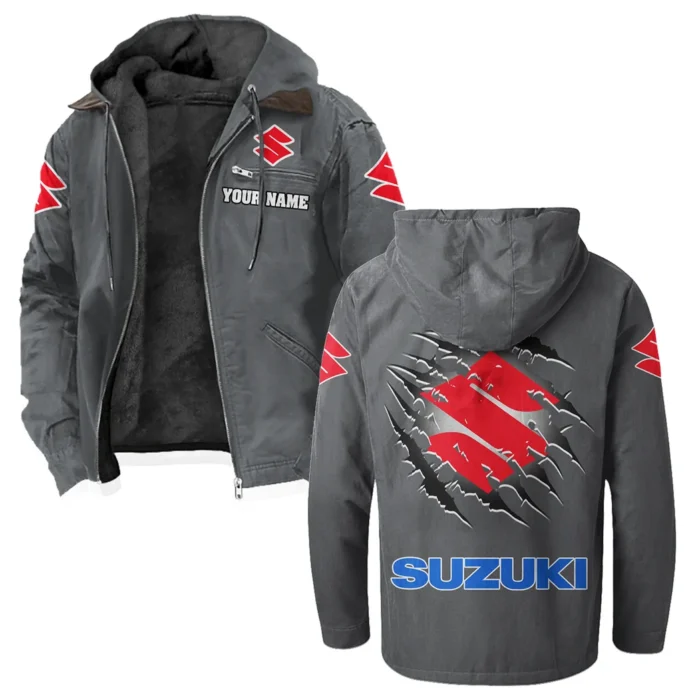 JDM Bike Flannel Hoodie, Rugged Rider Flannel HVN1327SU - Gray
