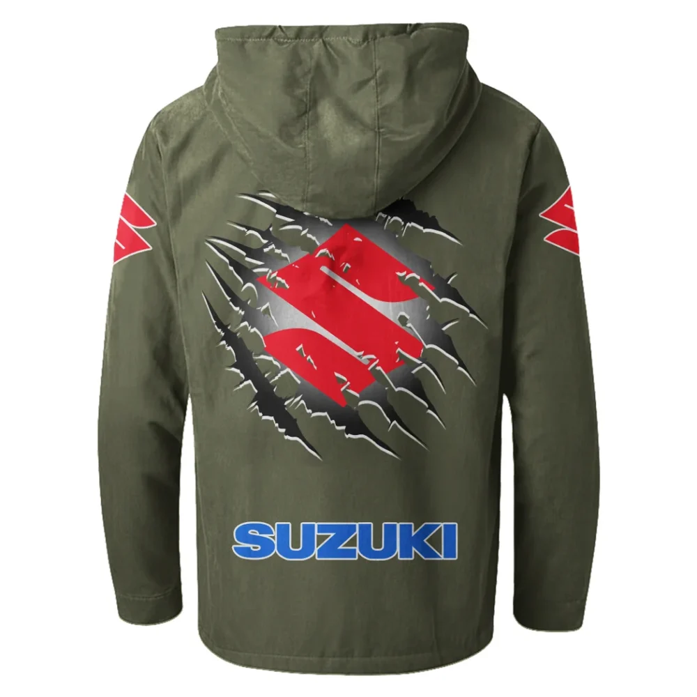 JDM Bike Flannel Hoodie, Rugged Rider Flannel HVN1327SU - Green - Image 3