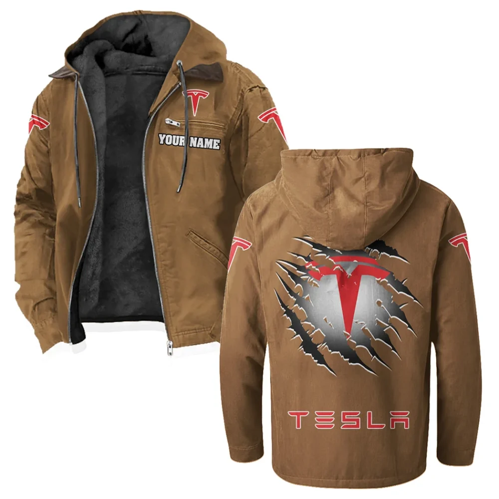 Autonomous Vehicle Flannel Hoodie, Gearhead Style Hoodie HVN1327TE - Camel