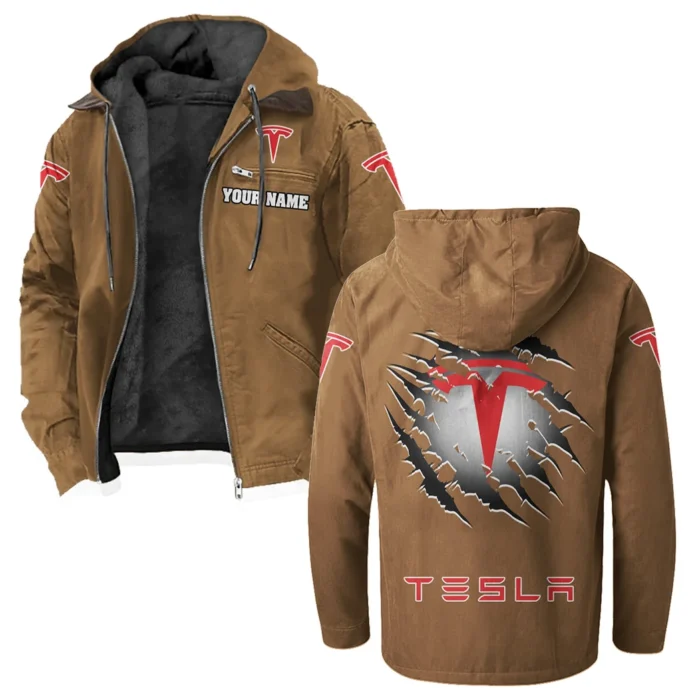 Autonomous Vehicle Flannel Hoodie, Gearhead Style Hoodie HVN1327TE - Camel