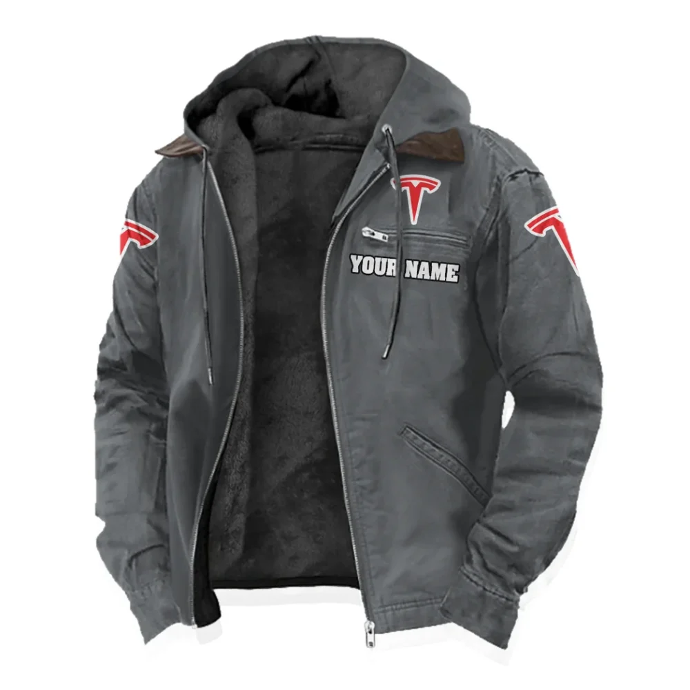 Autonomous Vehicle Flannel Hoodie, Gearhead Style Hoodie HVN1327TE - Gray - Image 2