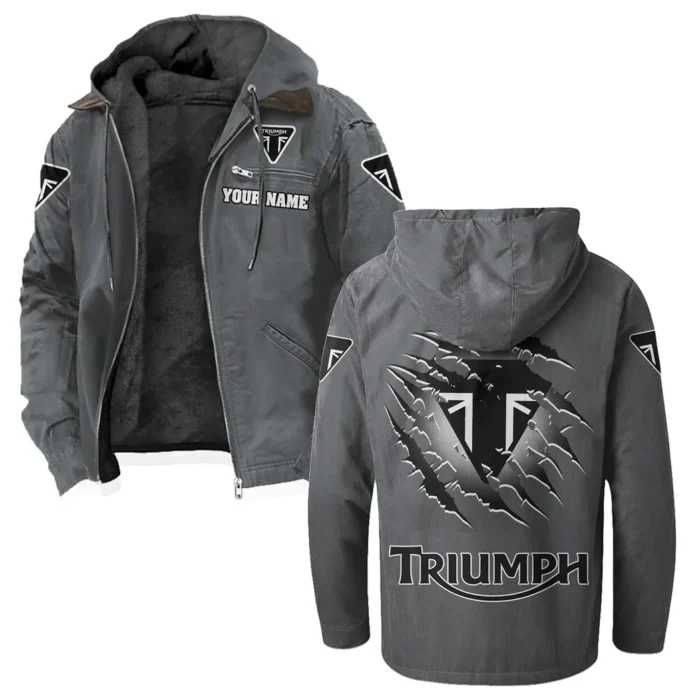 Retro Racer Flannel Hoodie, Warm Street Flannel HVN1327TM - Gray