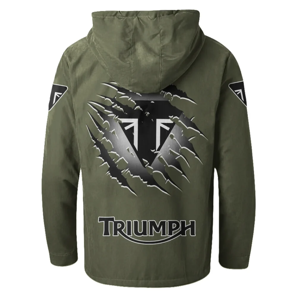 Retro Racer Flannel Hoodie, Warm Street Flannel HVN1327TM - Green - Image 3