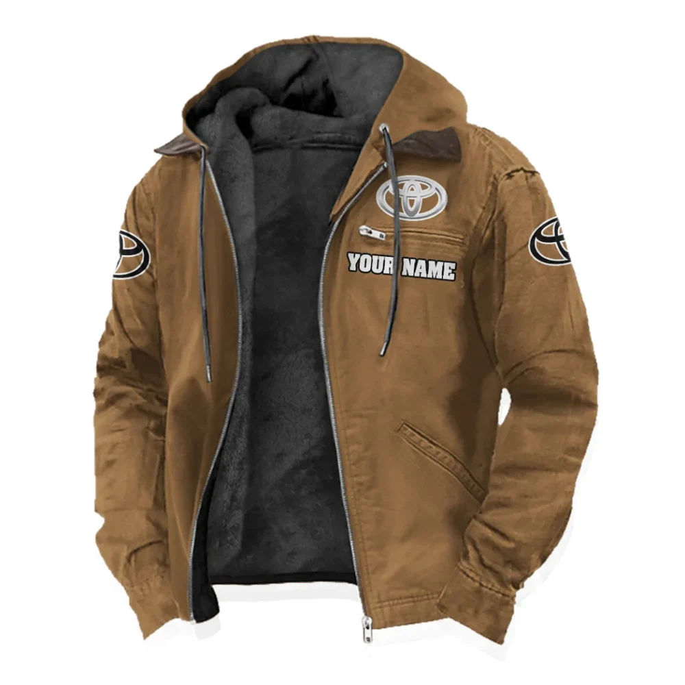 Global Auto Flannel Hoodie, Classic Garage Hoodie HVN1327TO - Camel - Image 2