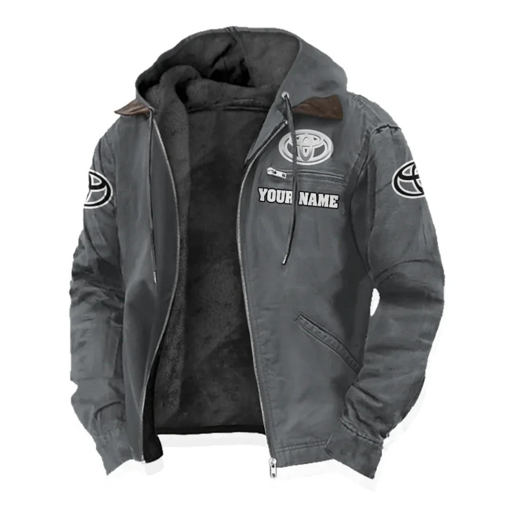 Global Auto Flannel Hoodie, Classic Garage Hoodie HVN1327TO - Gray - Image 2