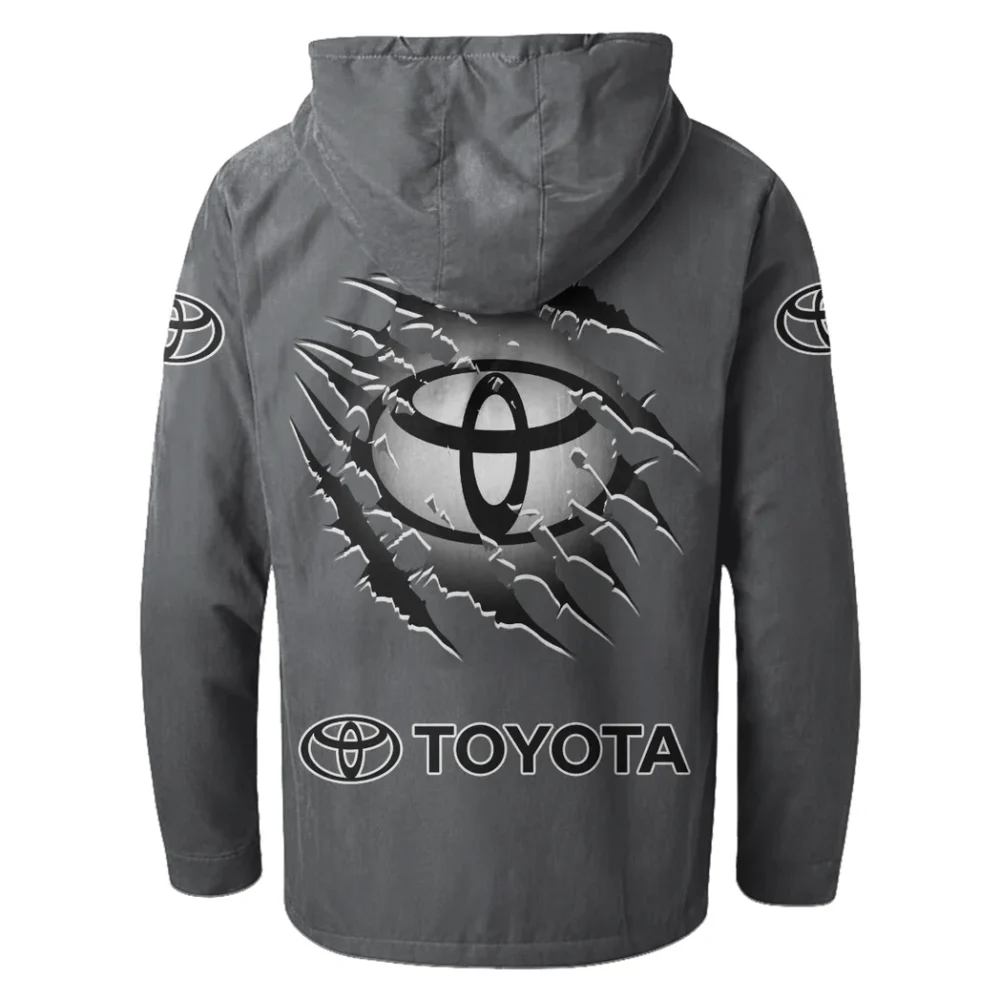 Global Auto Flannel Hoodie, Classic Garage Hoodie HVN1327TO - Gray - Image 3