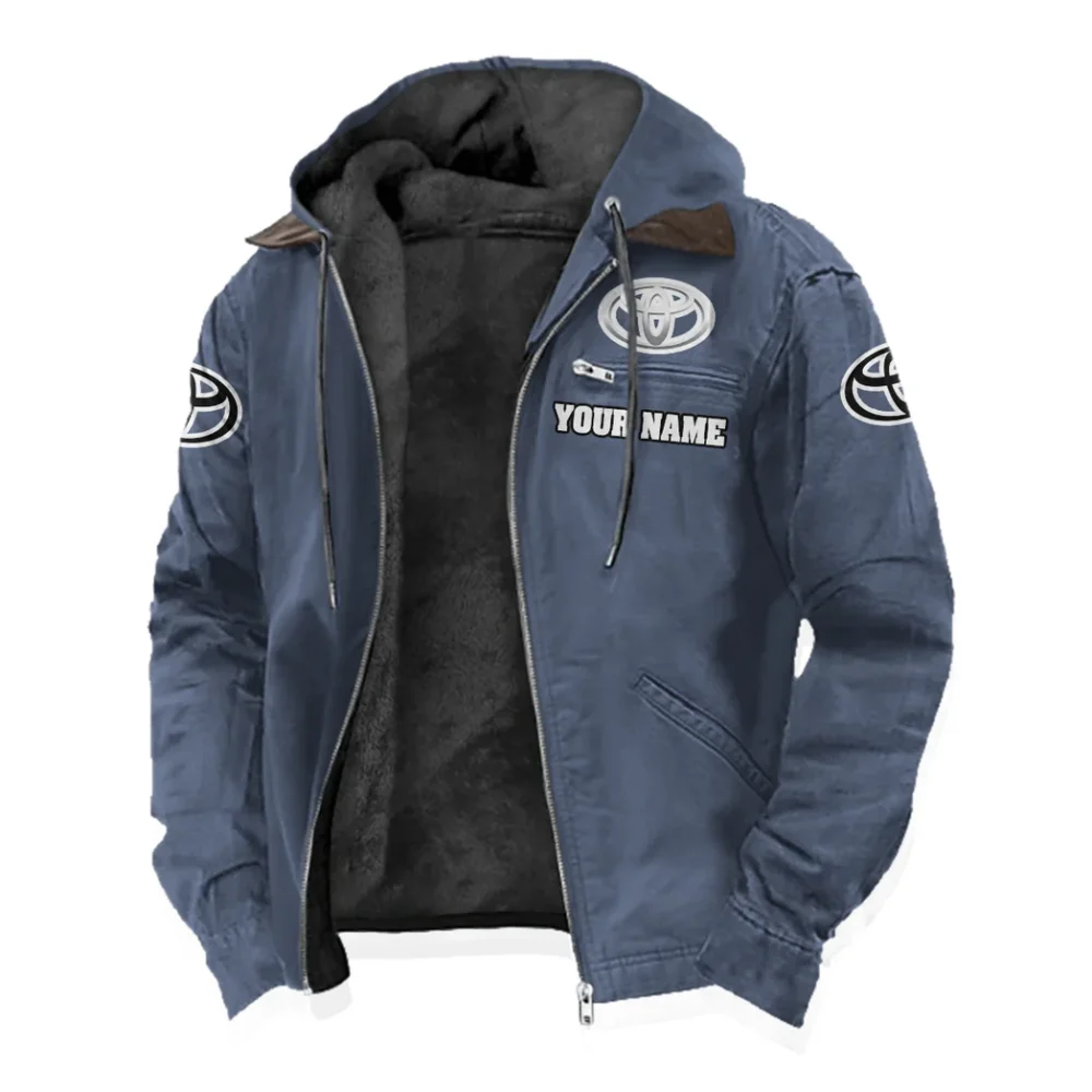 Global Auto Flannel Hoodie, Classic Garage Hoodie HVN1327TO - Navy Blue - Image 2