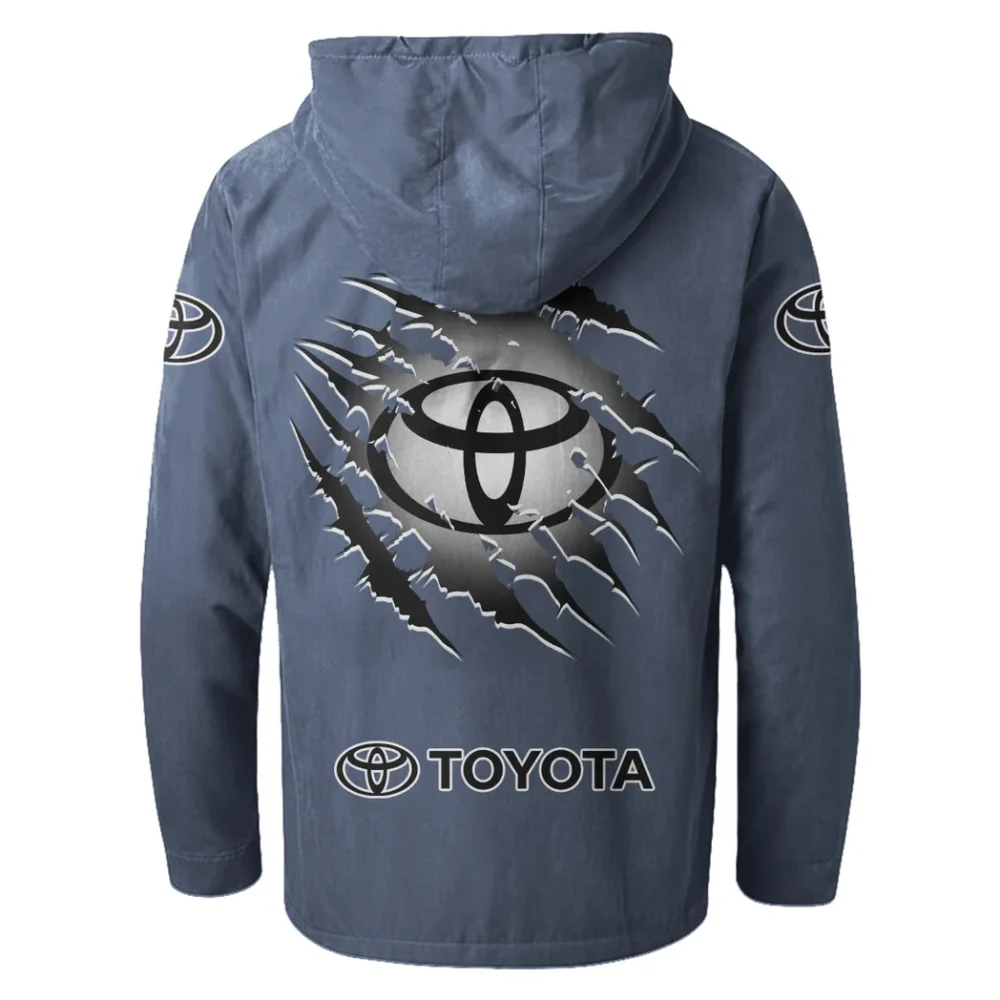 Global Auto Flannel Hoodie, Classic Garage Hoodie HVN1327TO - Navy Blue - Image 3