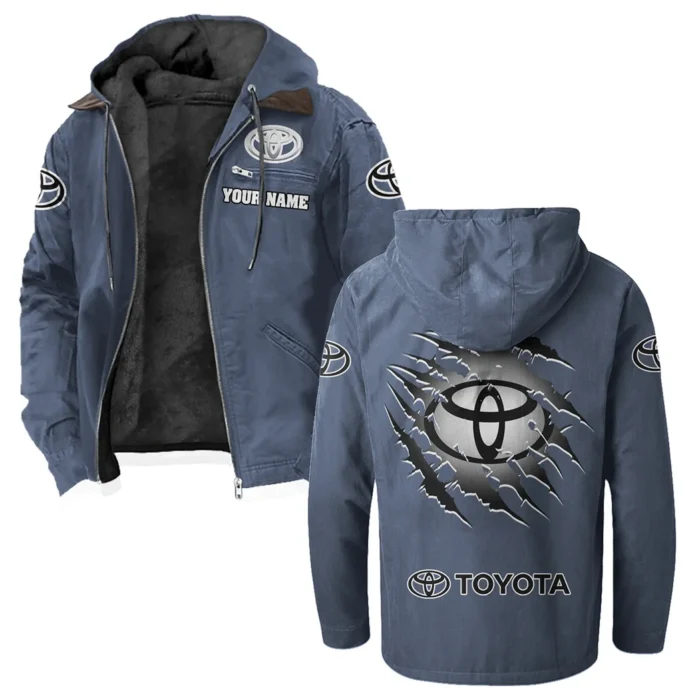 Global Auto Flannel Hoodie, Classic Garage Hoodie HVN1327TO - Navy Blue