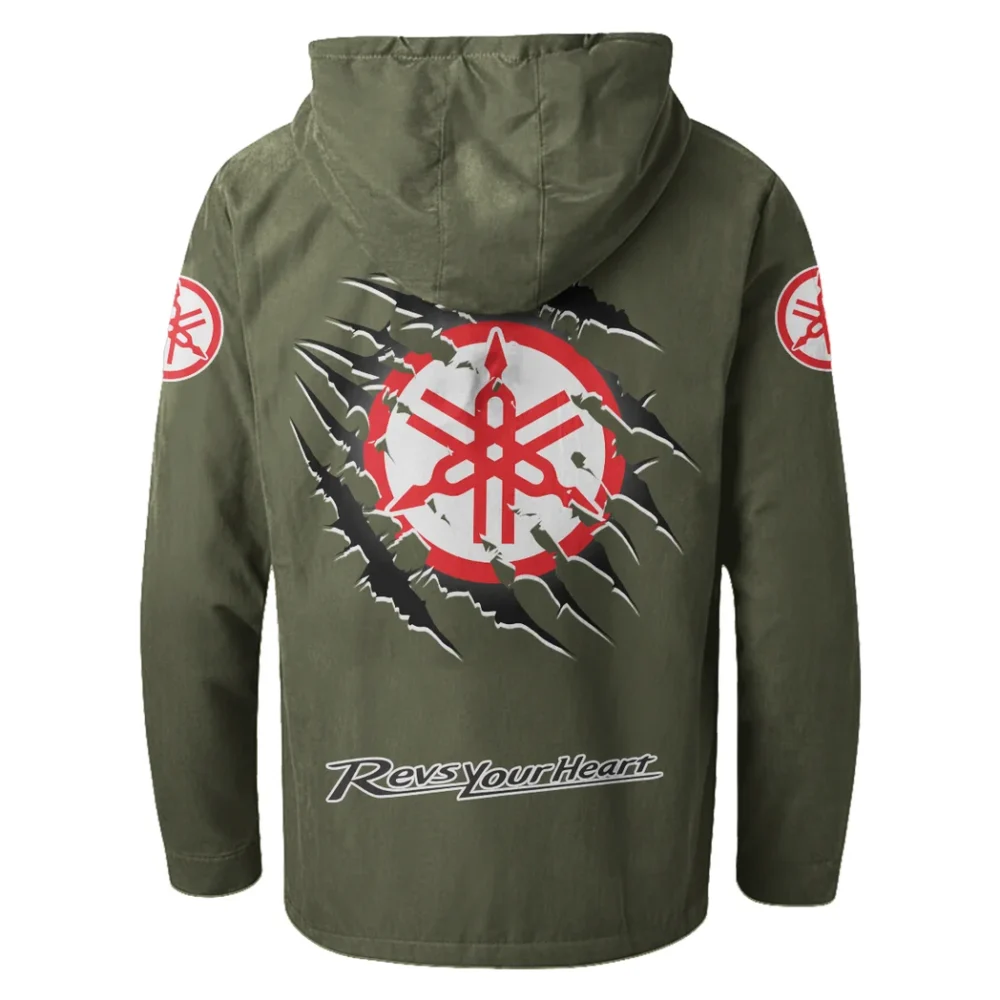 Off-Road Bike Flannel Hoodie, Ride-Ready Hooded Style HVN1327YA - Green - Image 3